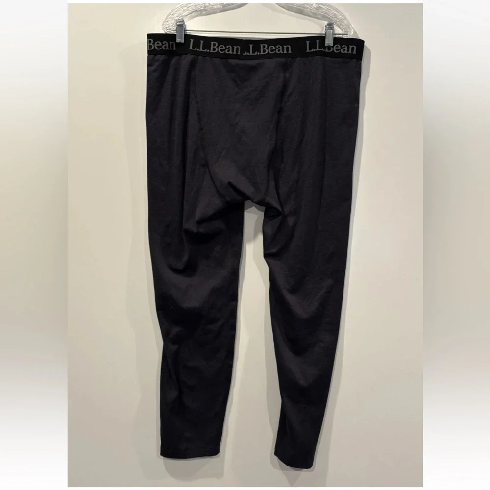 LL Bean Mens Base Layer Pants XXL Gray Waffle Knit Thermal Leggings 0486